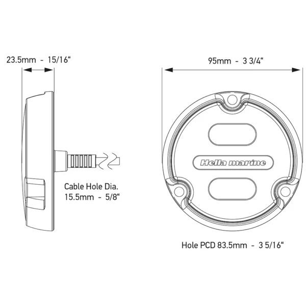 Hella Marine Apelo A1 Blue White Underwater Light - 1800 Lumens - Black Housing - Charcoal Lens - Image 2