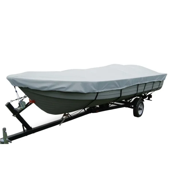 Carver Poly-Flex II Wide Series Styled-to-Fit Boat Cover f/14.5' V-Hull Fishing Boats Without Motor - Grey