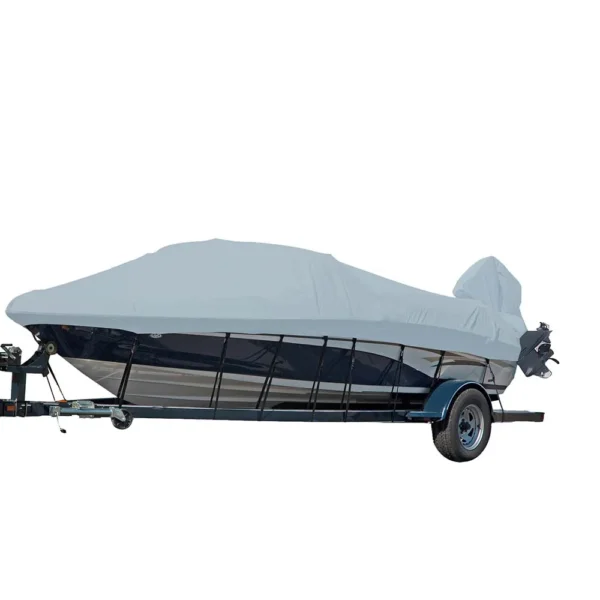 Carver Sun-DURA® Styled-to-Fit Boat Cover f/17.5' V-Hull Runabout Boats w/Windshield & Hand/Bow Rails - Grey