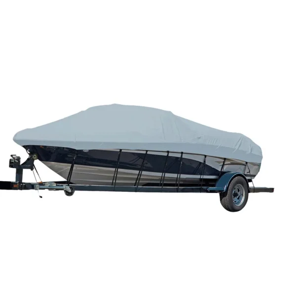 Carver Sun-DURA® Styled-to-Fit Boat Cover f/25.5' Sterndrive V-Hull Runabout Boats (Including Eurostyle) w/Windshield & Hand/Bow Rails - Grey