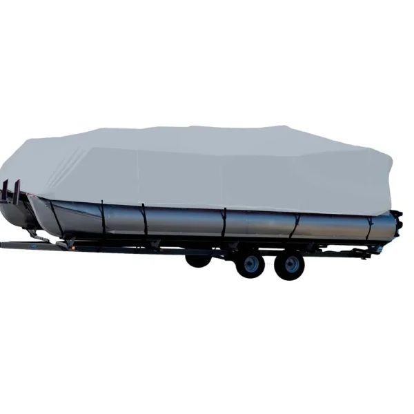 Carver Sun-DURA® Styled-to-Fit Boat Cover f/24.5' Pontoons w/Bimini Top & Rails - Grey