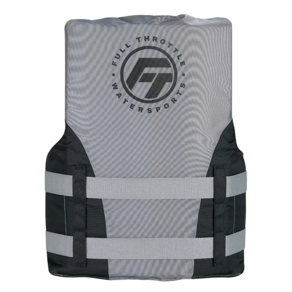 Full Throttle Teen Nylon Life Jacket - Grey/Black - Image 2