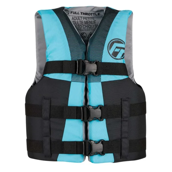 Full Throttle Teen Nylon Life Jacket - Aqua/Black