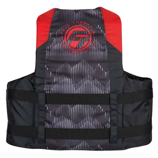 Full Throttle Adult Nylon Life Jacket - S/M - Red/Black - Image 2