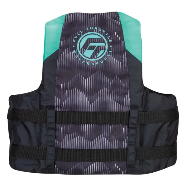 Full Throttle Adult Nylon Life Jacket - S/M - Aqua/Black - Image 2