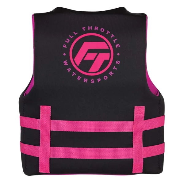 Full Throttle Youth Rapid-Dry Life Jacket - Pink/Black - Image 2