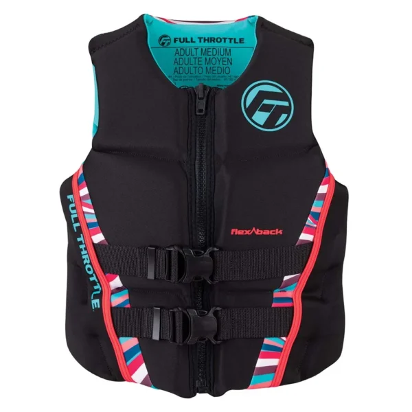 Full Throttle Women's Rapid-Dry Flex-Back Life Jacket - Women's XL - Pink/Black