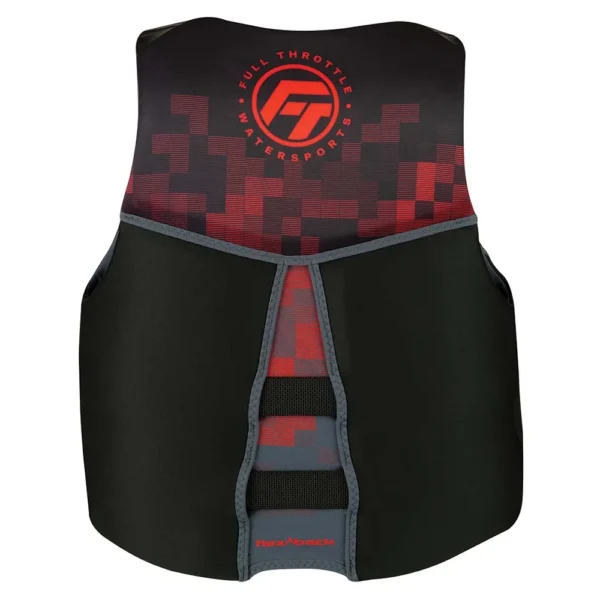 Full Throttle Men's Rapid-Dry Flex-Back Life Jacket - S - Black/Red - Image 2