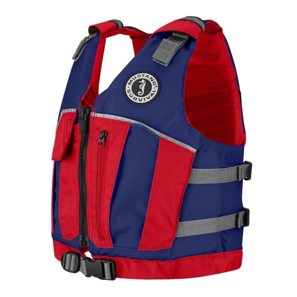 Mustang Youth Reflex Foam Vest - Navy Blue/Red