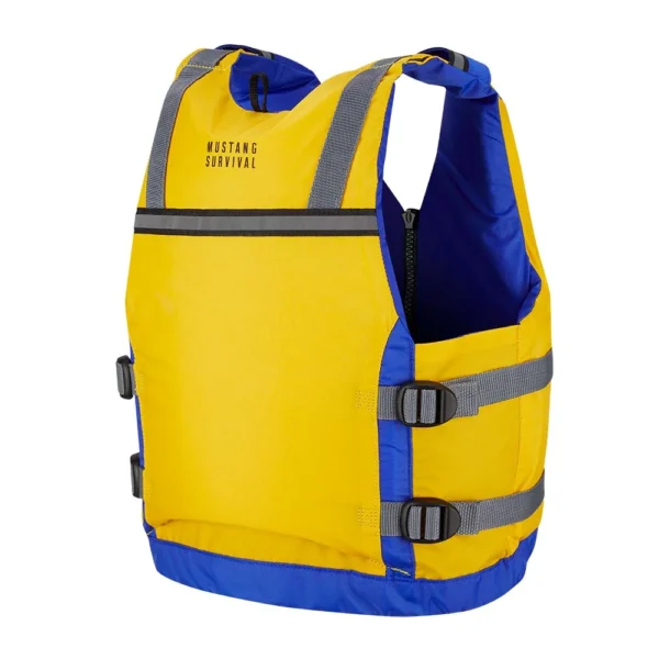 Mustang Youth Reflex Foam Vest - Yellow/Royal Blue - Image 3