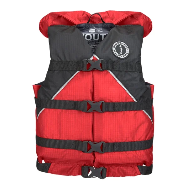 Mustang Canyon V Foam Vest - Universal Youth - Red/Black - Image 2