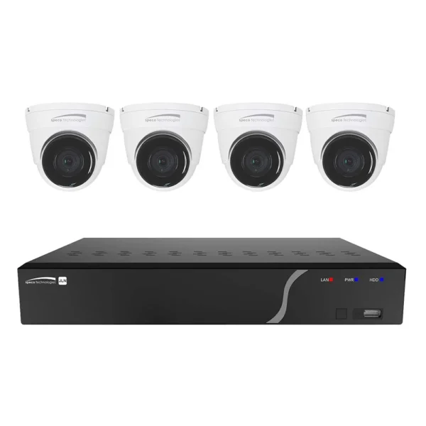 Speco 4 Channel NVR Kit w/4 Outdoor IR 5MP IP Cameras 2.8mm Fixed Lens, 1TB Kit NDAA