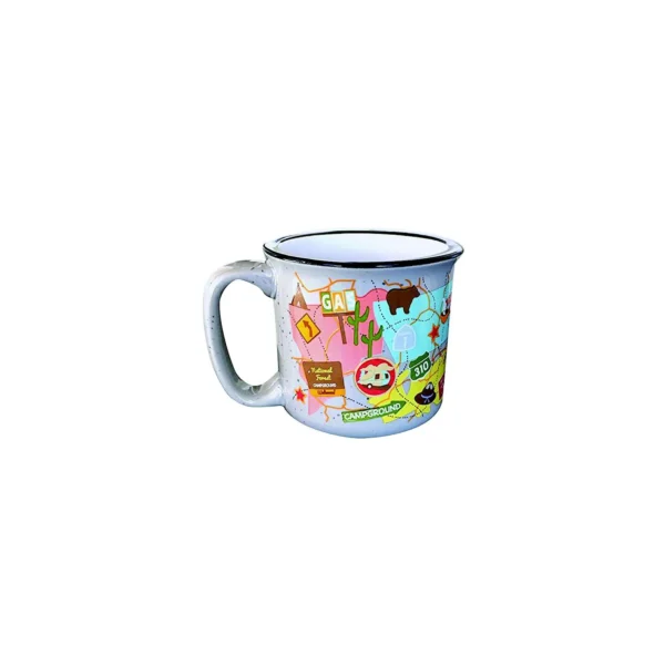 JR Products Camp Casual CC004TMG Mug, Travel Map