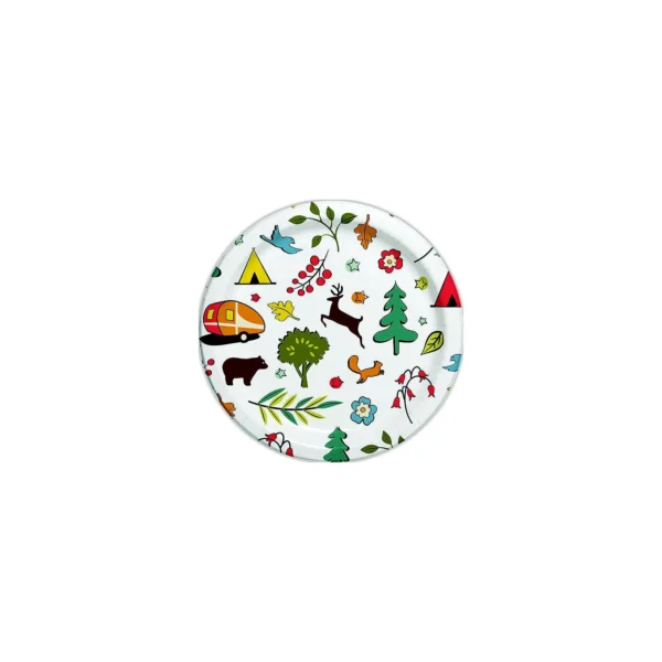 JR Products Camp Casual CC007W8 Eco-Friendly Paper Snack Plates, Into the Woods