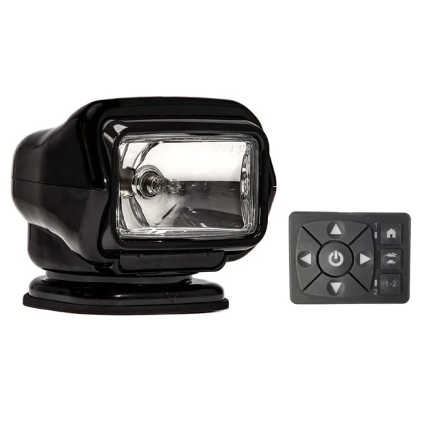 Golight Stryker ST Series Permanent Mount Black 12V Halogen w/Hard Wired Dash Mount Remote