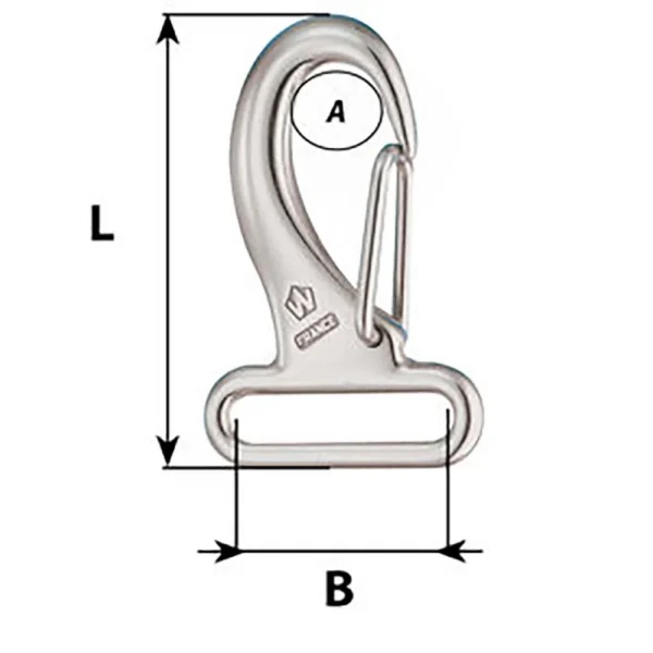 Wichard Webbing Snap Hook - 30mm - Length 60mm - Image 2