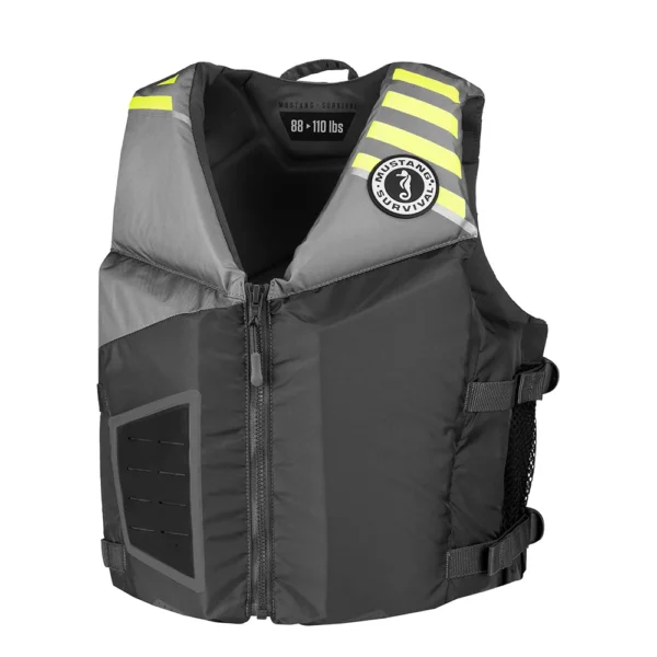 Mustang Young Adult REV Foam Vest - Grey/Light Grey/Fluorescent Yellow - Universal