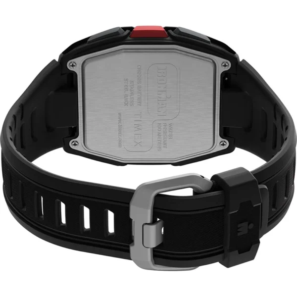 Timex IRONMAN® T300 Silicone Strap Watch - Black/Red - Image 3