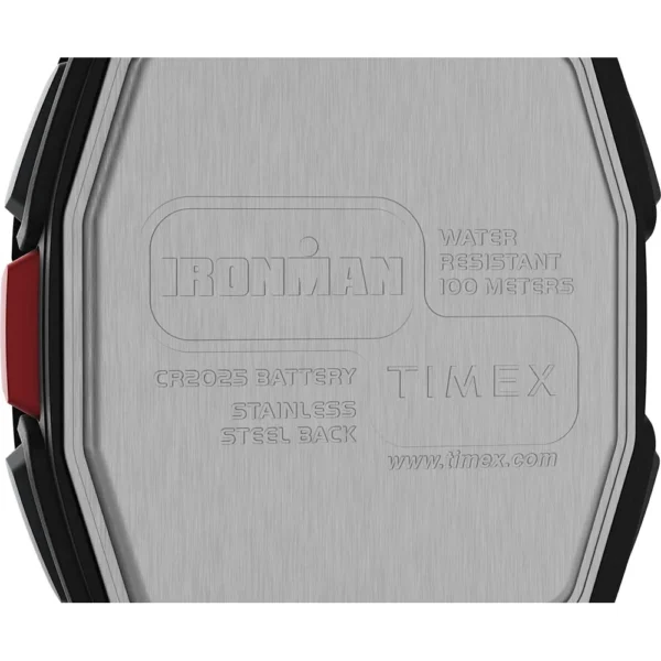 Timex IRONMAN® T300 Silicone Strap Watch - Black/Red - Image 4