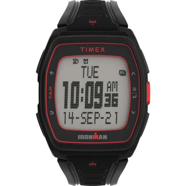 Timex IRONMAN® T300 Silicone Strap Watch - Black/Red