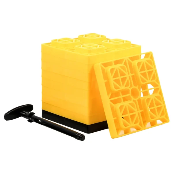 Camco FasTen Leveling Blocks w/T-Handle - 2x2 - Yellow *10-Pack - Image 2