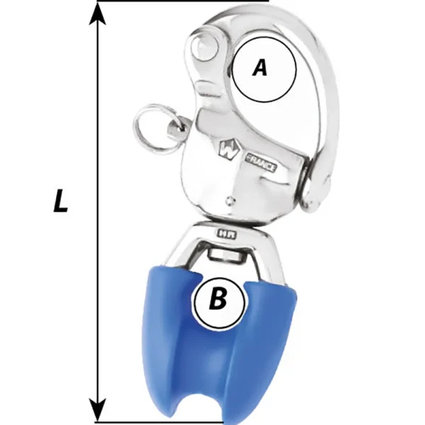 Wichard HR Snap Shackle w/Thimble Eye - Length 3-3/4" - Image 2