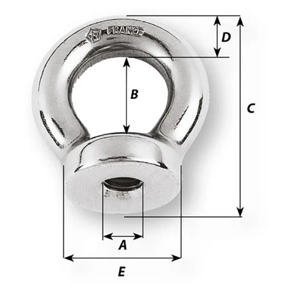 Wichard 1/4 Eye Nut - 1/2" Diameter - Image 2