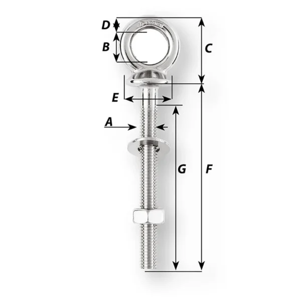 Wichard Eye Bolt - Diameter 15/32" - Length 1-9/16" - Image 2