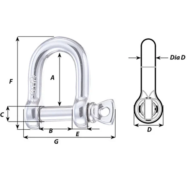 Wichard HR D Shackle - Diameter 15/64" - Image 2