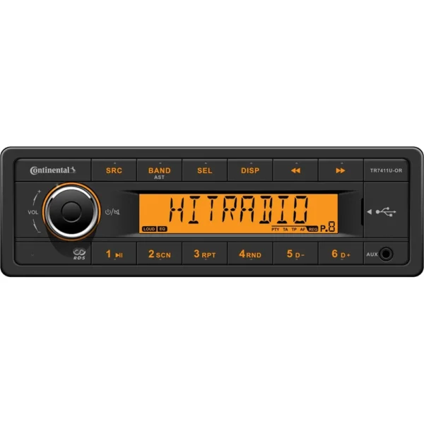 Continental Stereo w/AM/FM/USB - Harness Included - 12V