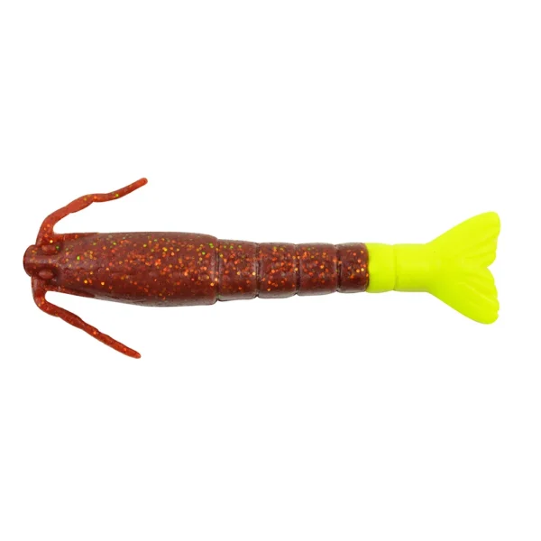 Berkley Gulp!® Saltwater Shrimp - 3" - Root Beer Gold/Chartreuse