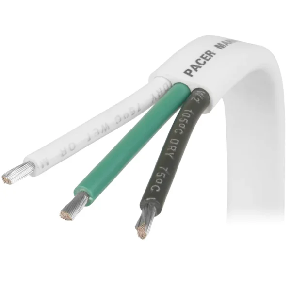 Pacer 14/3 AWG Triplex Cable - Black/Green/White - 250'