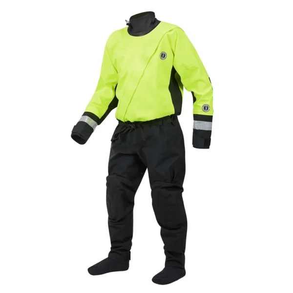 Mustang MSD576 Water Rescue Dry Suit - Fluorescent Yellow Green-Black - Medium - Image 3