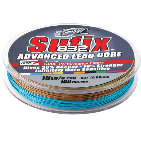 Sufix 832 Advanced Lead Core - 18lb - 10-Color Metered - 100 yds