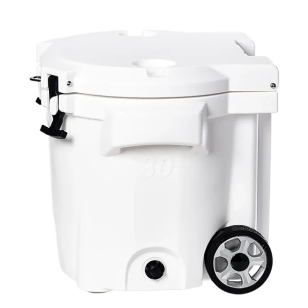 LAKA Coolers 30 Qt Cooler w/Telescoping Handle & Wheels - White - Image 5