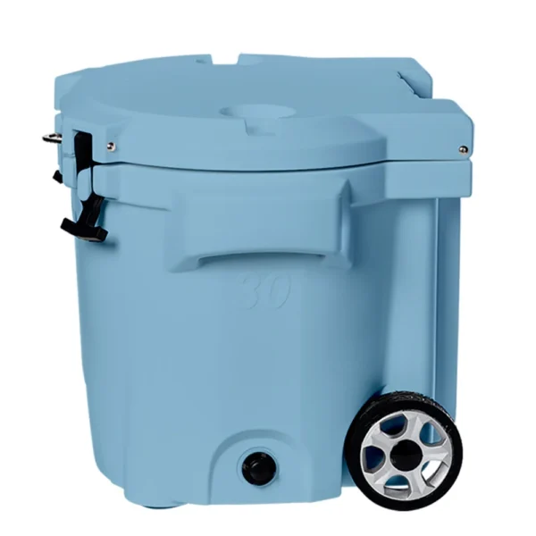 LAKA Coolers 30 Qt Cooler w/Telescoping Handle & Wheels - Blue - Image 5