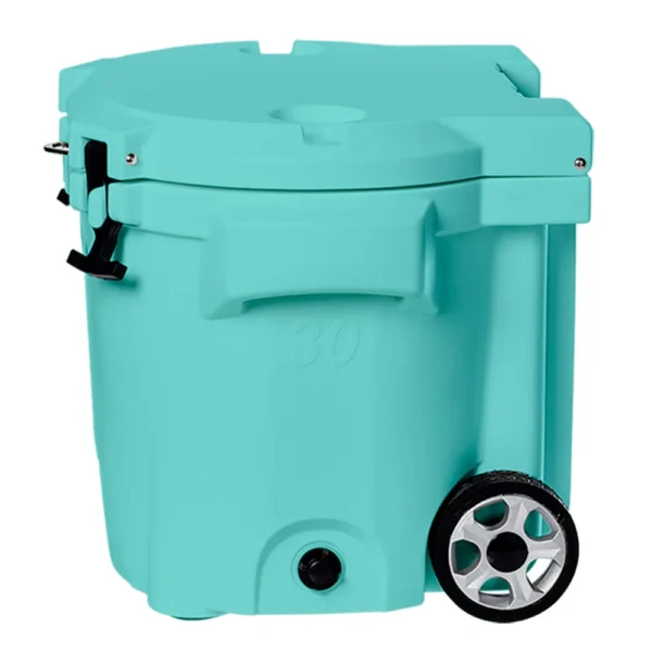 LAKA Coolers 30 Qt Cooler w/Telescoping Handle & Wheels - Seafoam - Image 5