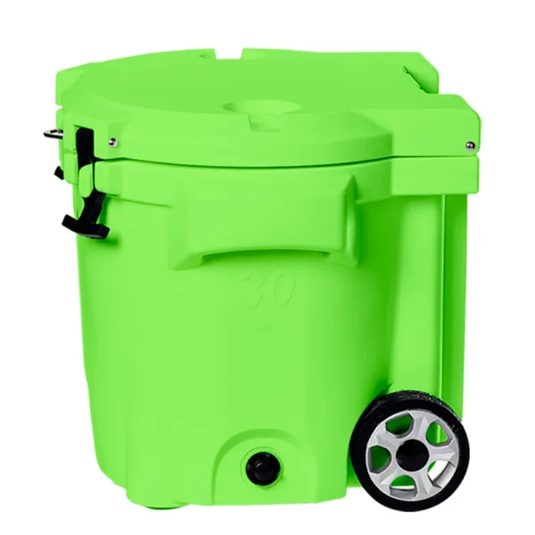 LAKA Coolers 30 Qt Cooler w/Telescoping Handle & Wheels - Lime Green - Image 5