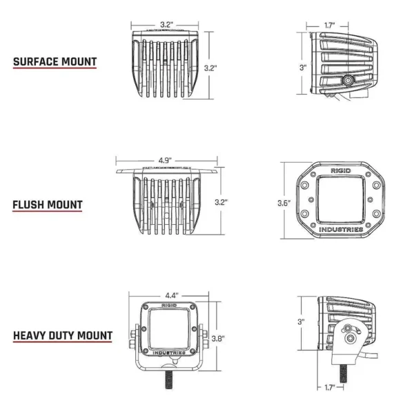 RIGID Industries D-Series PRO Flood Diffused Surface Mount Black Light - Pair - Image 2