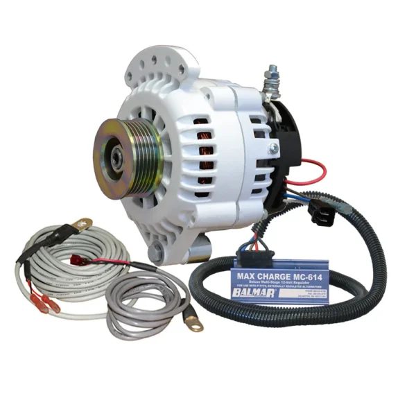 Balmar Alternator 100 AMP Kit 12V 1-2" Single Foot Spindle Mount K6 Pulley Regulator & Temp Sensor