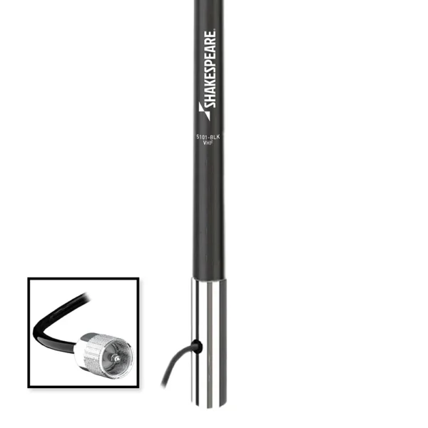 Shakespeare 5101 8’ Classic VHF Antenna w/15' RG-58 Cable - Black - Image 2