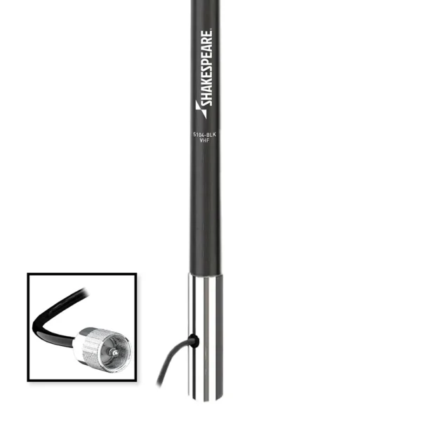 Shakespeare 5104 4’ Classic VHF Antenna w/15' RG-58 Cable - Black - Image 2