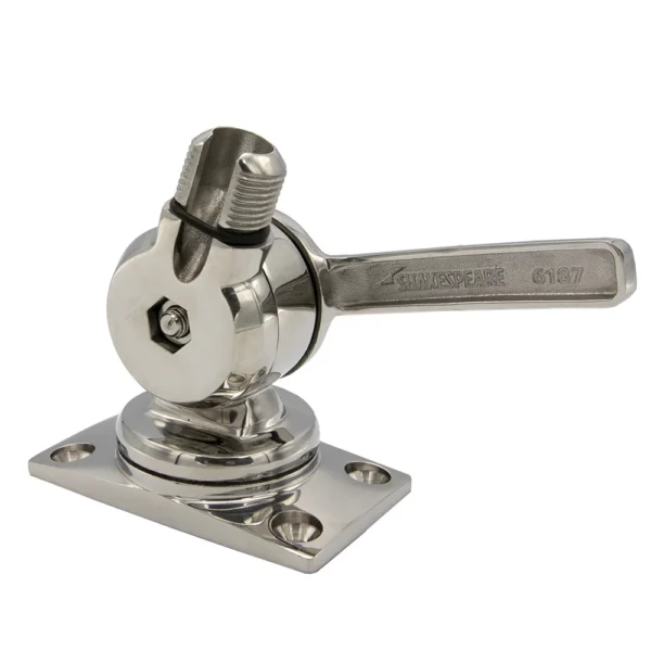 Shakespeare 6187 Sleek & Compact Stainless Steel Rotatable 4-Way Ratchet Mount - Image 3