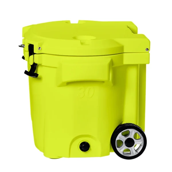 LAKA Coolers 30 Qt Cooler w/Telescoping Handle & Wheels - Yellow - Image 5