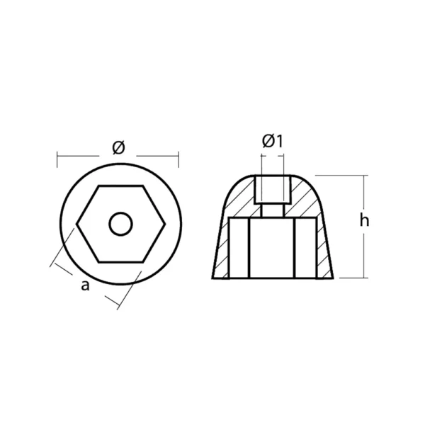 Tecnoseal Zinc Sidepower - Sleipner Propeller Nut Anode - Image 2