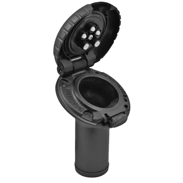 Attwood Deck Fill f/Carbon Canister System - Angled Body & Scalloped Black Plastic Cap - Image 2