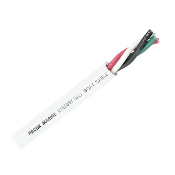 Pacer Round 4 Conductor Cable - 500' - 12/4 AWG - Black, Green, Red & White