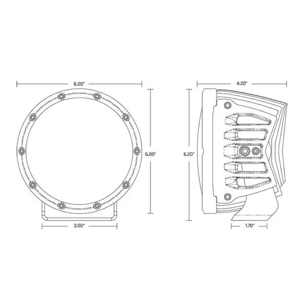 RIGID Industries 360 Series 6" Spot w/Amber Pro Lens - Pair - Image 3