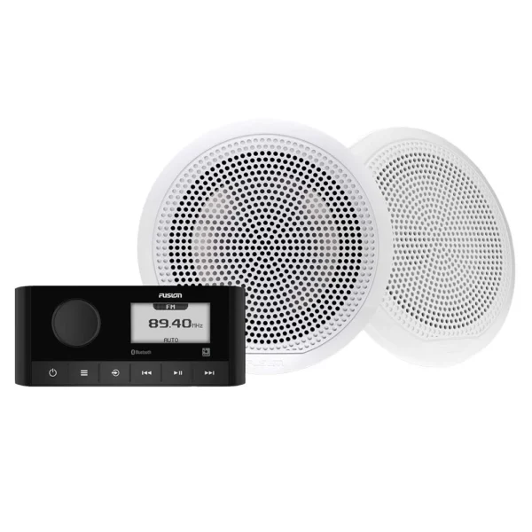 Fusion MS-RA60 & 6.5" EL Classic Speaker Kit - White Speakers