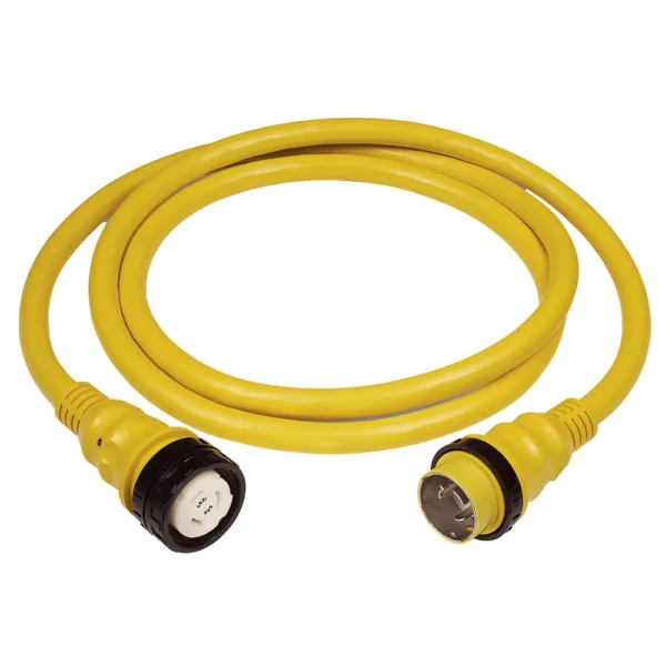 Marinco 50AMP 125/250V Shore Power Cable - 12' - Yellow